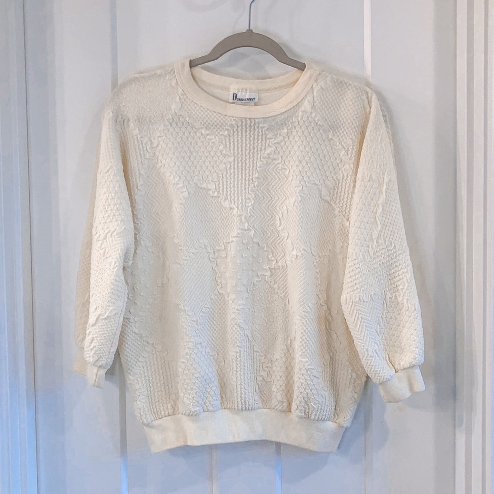 Vintage Cream Sweatshirt Sweater Pullover Small
